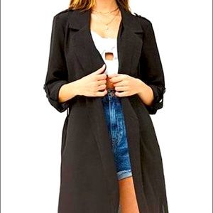 Forever 21 Black Duster Coat